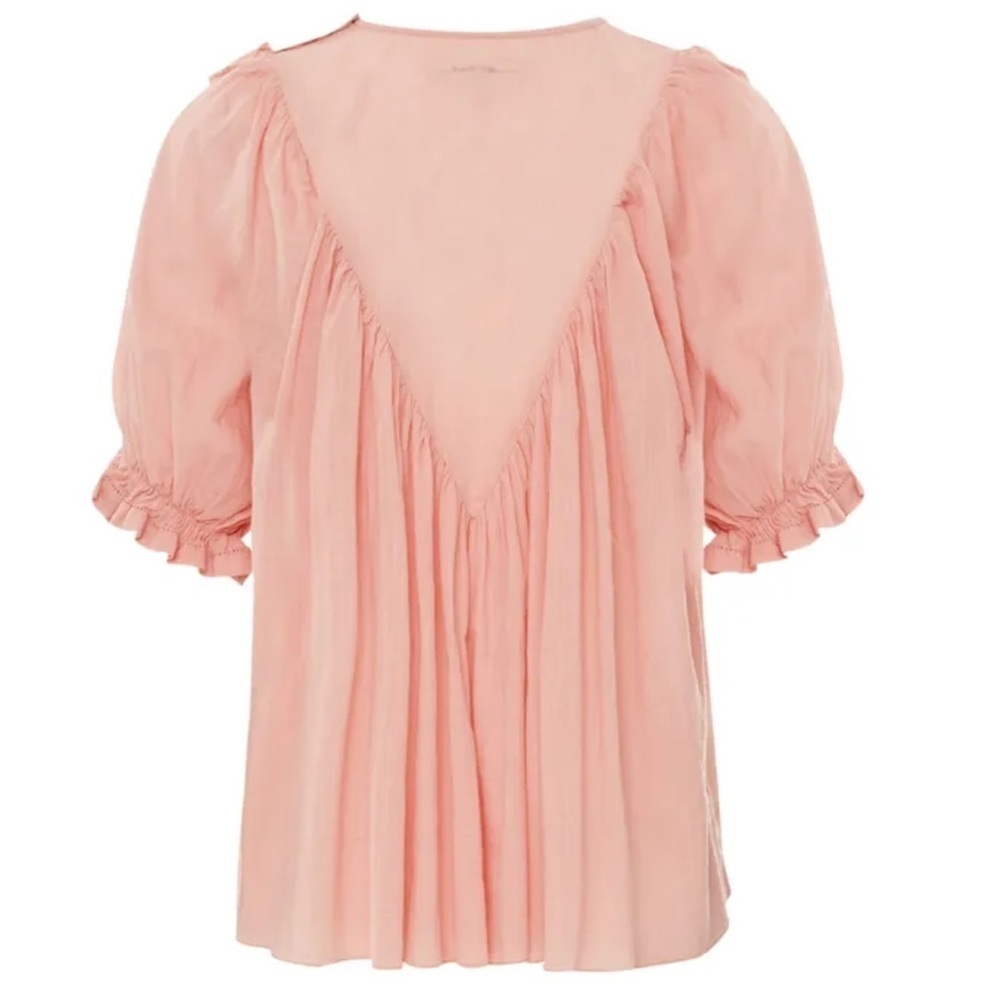 The GREAT. Pale Pink Ruffled Blouse - Picture 5 of 12